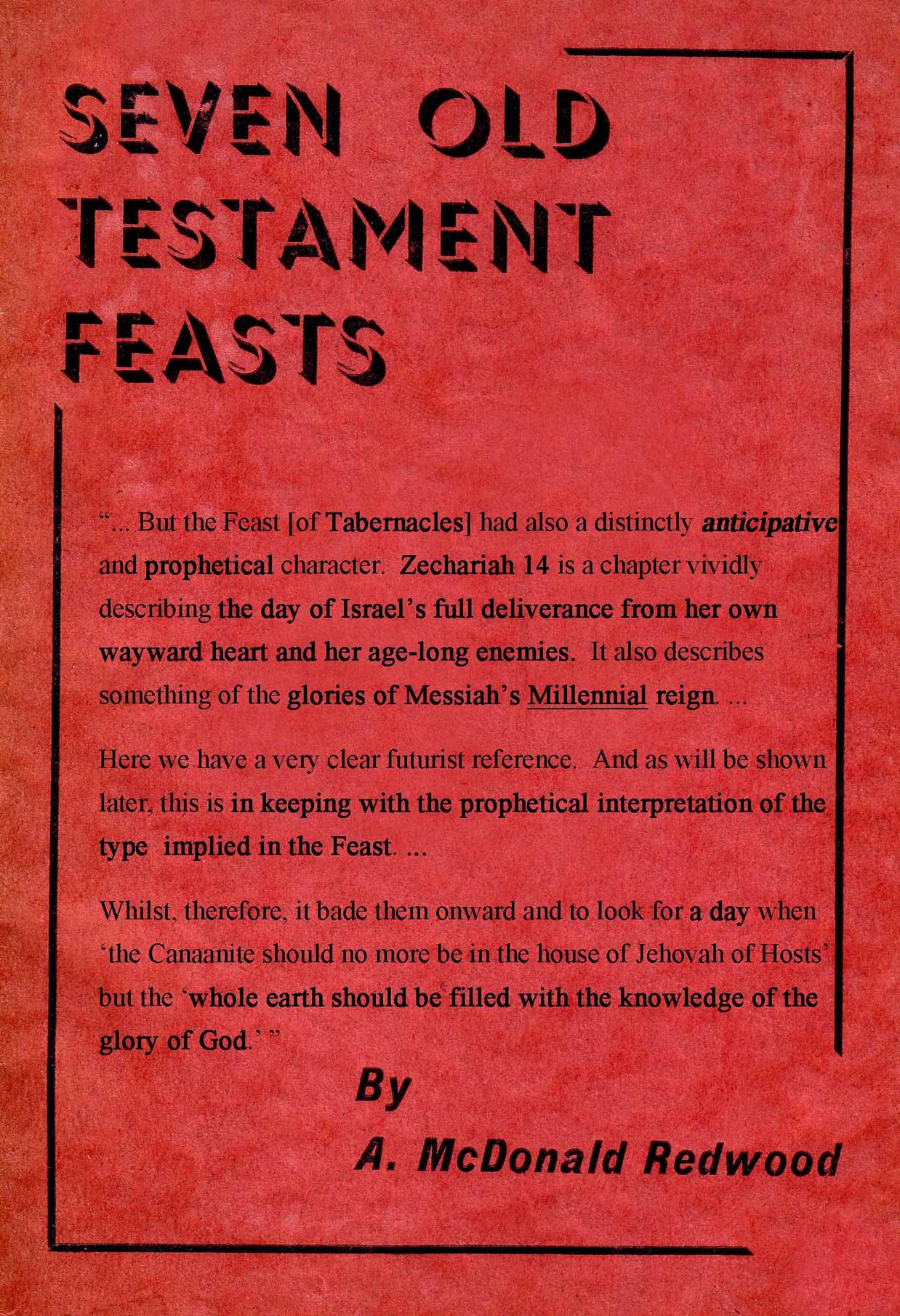 Old Testament Feasts Chart